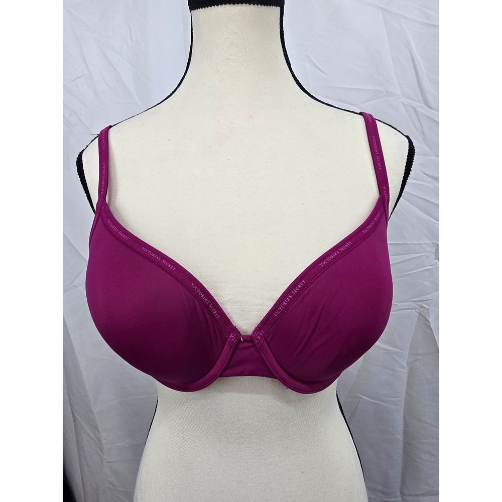Victoria's Secret Magenta Purple T-Shirt Lightly Lined Demi Bra 34D Underwire